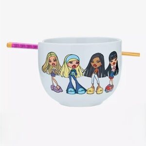 Bratz Dolls Ramen Bowl With Matching Pink Chopsticks NWOT